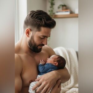 Set of 2 George Blue and White Striped Baby Footies